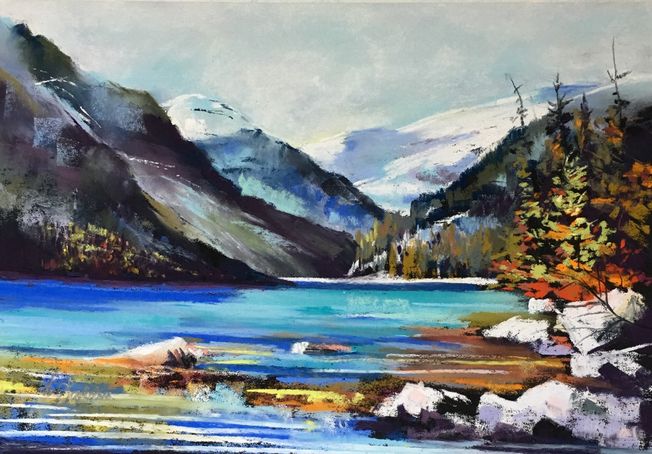 Highland Loch - pastel